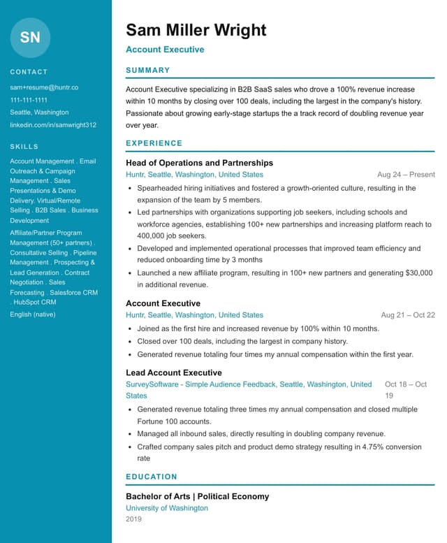 Modern resume template