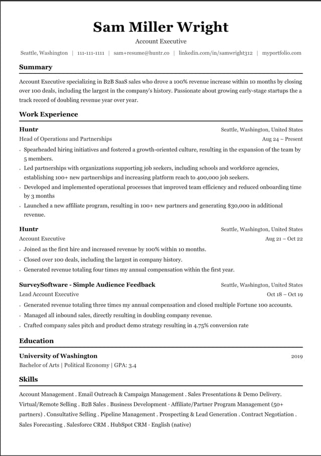 Professional resume template